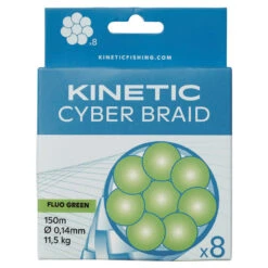 Kinetic 8 Braid 150m Fluo Green -Aanbiedingen Vissen Satie Winkel F500 023r 2